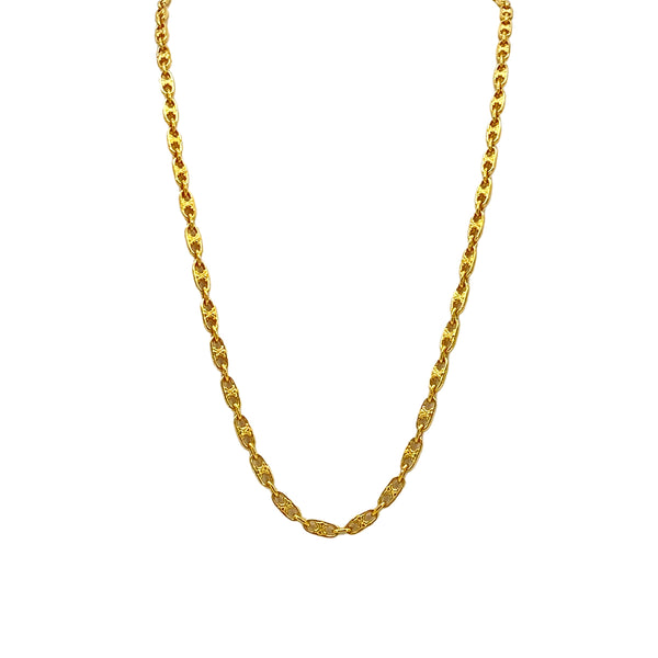 CELINE VINTAGE MACADAM LONG CHAIN NECKLACE GOLD ACCESSORY 90299112