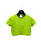 CHANEL VINTAGE COCOMARK HALF SLEEVE SHORT TOPS GREEN NYLON 38 97P RTW 90299119