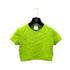 CHANEL VINTAGE COCOMARK HALF SLEEVE SHORT TOPS GREEN NYLON 38 97P RTW 90299119