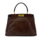 FENDI PEEKABOO REGULAR HAND SHOULDER BAG LEATHER BROWN 8BN226 90299152 - PURPOSE