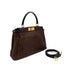 FENDI PEEKABOO REGULAR HAND SHOULDER BAG LEATHER BROWN 8BN226 90299152 - PURPOSE