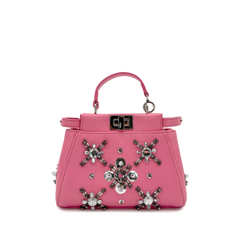 FENDI MICRO PEEKABOO HAND SHOULDER BAG LEATHER PINK BIJOU 8M0355 90299157 - PURPOSE