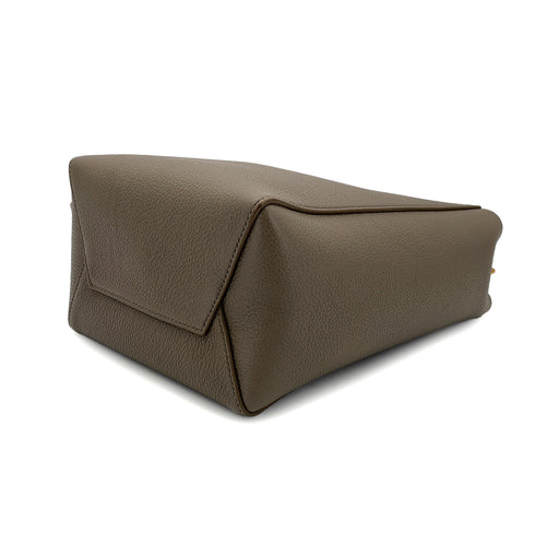 CELINE SANGLE SMALL BUCKET SHOULDER BAG GRAY LEATHER 90299160