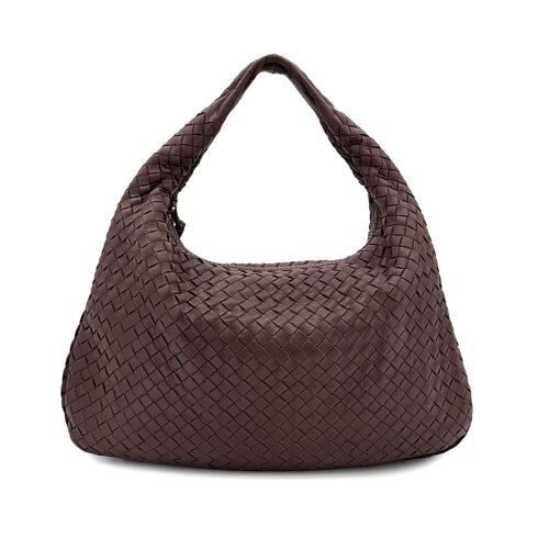 BOTTEGA VENETA INTRECCIATO HOBO SHOULDER BAG BROWN LEATHER 90299164