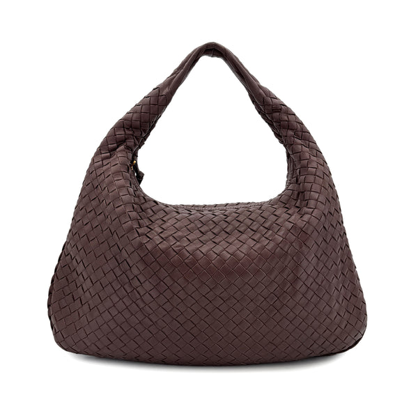 BOTTEGA VENETA INTRECCIATO HOBO SHOULDER BAG BROWN LEATHER 90299164