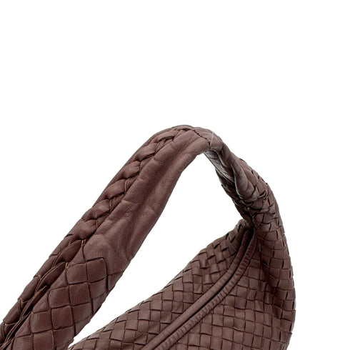 BOTTEGA VENETA INTRECCIATO HOBO SHOULDER BAG BROWN LEATHER 90299164