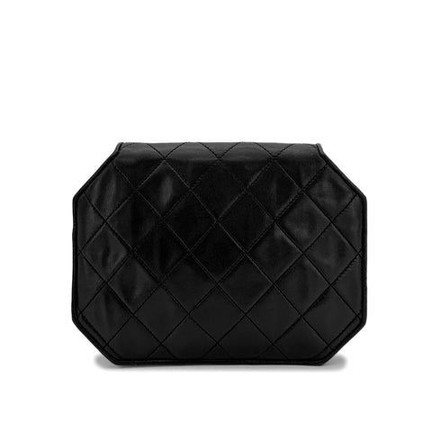 CHANEL VINTAGE MATELASSE CHAIN SHOULDER BAG BLACK LAMB SKIN 90299168 - PURPOSE