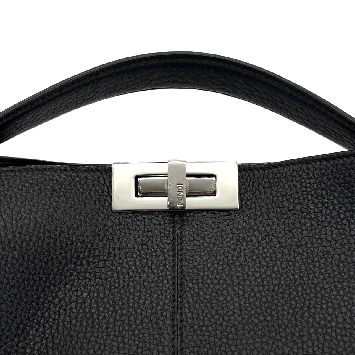 FENDI PEEKABOO I SEE U TOTE SHOULDER BAG BLACK LEATHER 7VA528 90299170