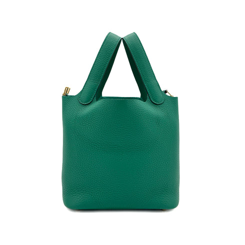 HERMES PICOTIN LOCK PM VERT VERTIGO TAURILLON CLEMENCE HAND BAG B GHW 90299172