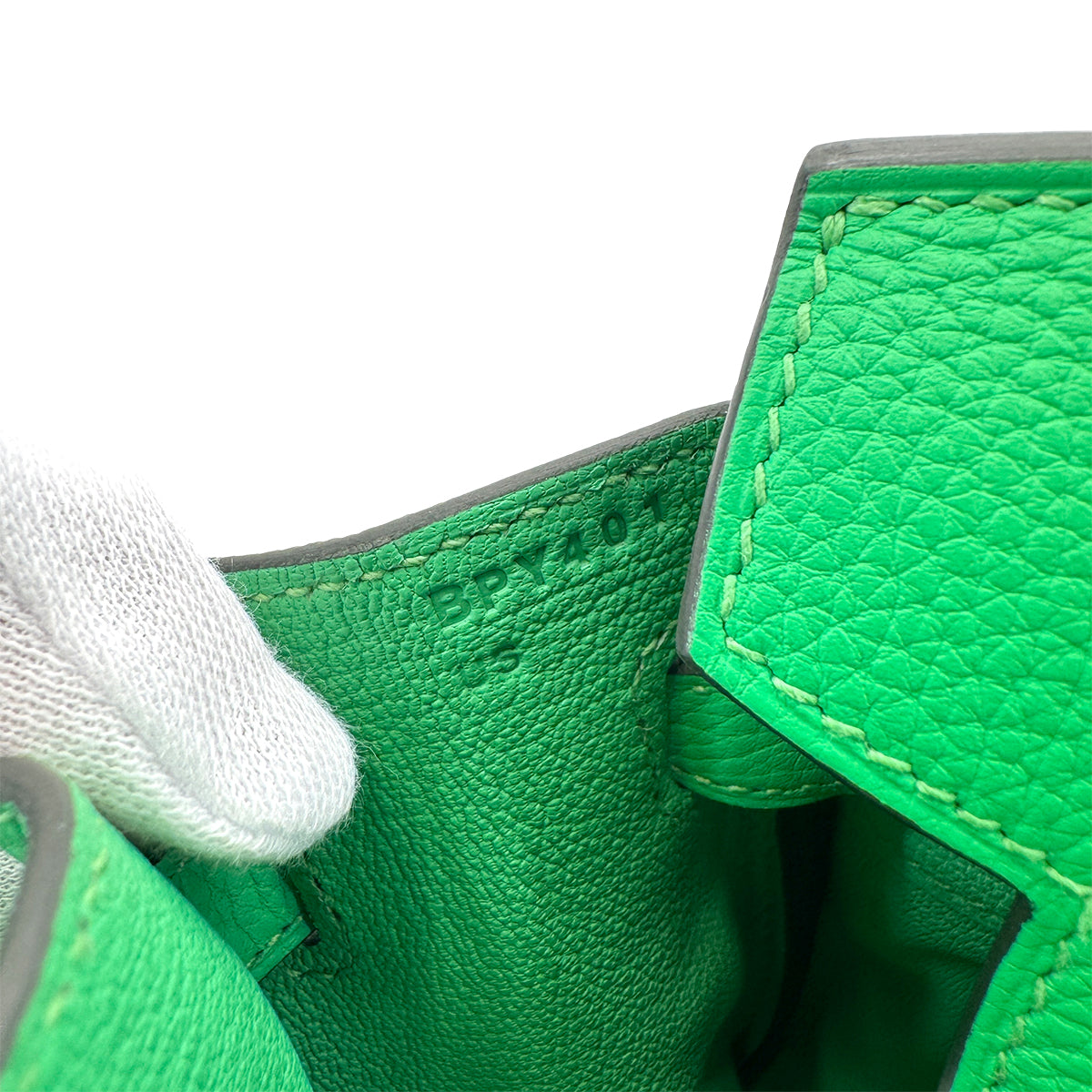 HERMES BIRKIN 25 VERT COMICS TOGO HAND BAG B SHW 90299173