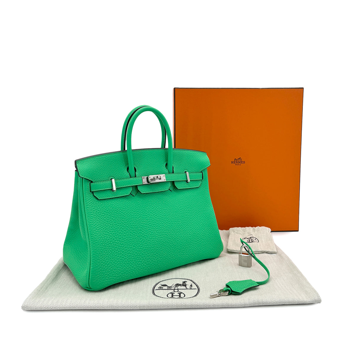 HERMES BIRKIN 25 VERT COMICS TOGO HAND BAG B SHW 90299173