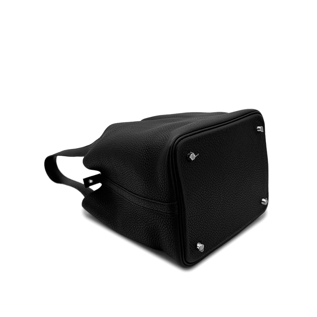 HERMES PICOTIN LOCK MM BLACK TAURILLON CLEMENCE HAND BAG A SHW 90299292