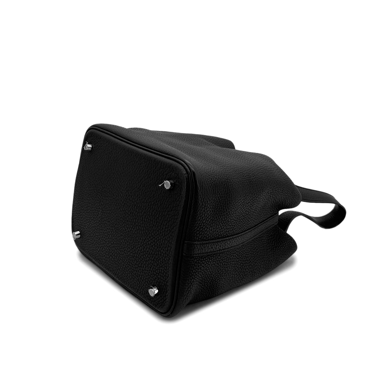 HERMES PICOTIN LOCK MM BLACK TAURILLON CLEMENCE HAND BAG A SHW 90299292