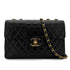 CHANEL VINTAGE MAXI MATELASSE 34 CHAIN SHOULDER BAG BLACK LAMB SKIN 90299307 - PURPOSE