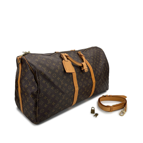 LOUIS VUITTON MONOGRAM KEEPALL 60 BANDOULIERE LUGGAGE BROWN M41412 90299308 - PURPOSE