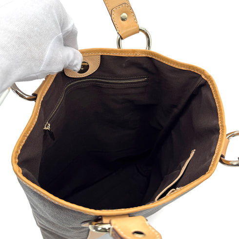 CELINE VINTAGE MACADAM TOTE BAG BROWN PVC LEATHER 90299309