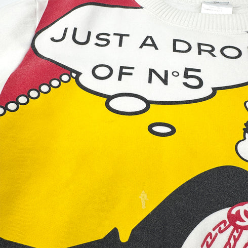 CHANEL MADEMOISELLE LONG SLEEVE SWEATSHIRT WHITE COTTON 40 01A RTW 90299334