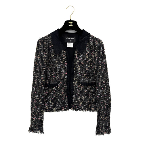 CHANEL COCO BUTTON TWEED JACKET BLACK WOOL 38 04A RTW 90299336