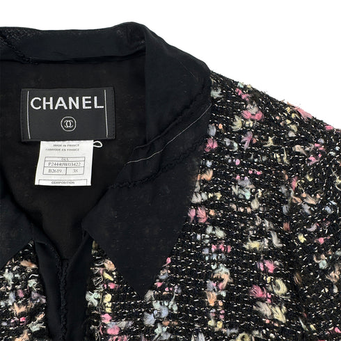 CHANEL COCO BUTTON TWEED JACKET BLACK WOOL 38 04A RTW 90299336