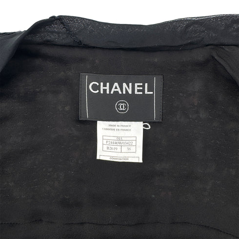CHANEL COCO BUTTON TWEED JACKET BLACK WOOL 38 04A RTW 90299336