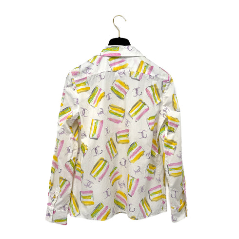 CHANEL COCO SHIRT WHITE MULTICOLOR COTTON 38 01C RTW 90299337