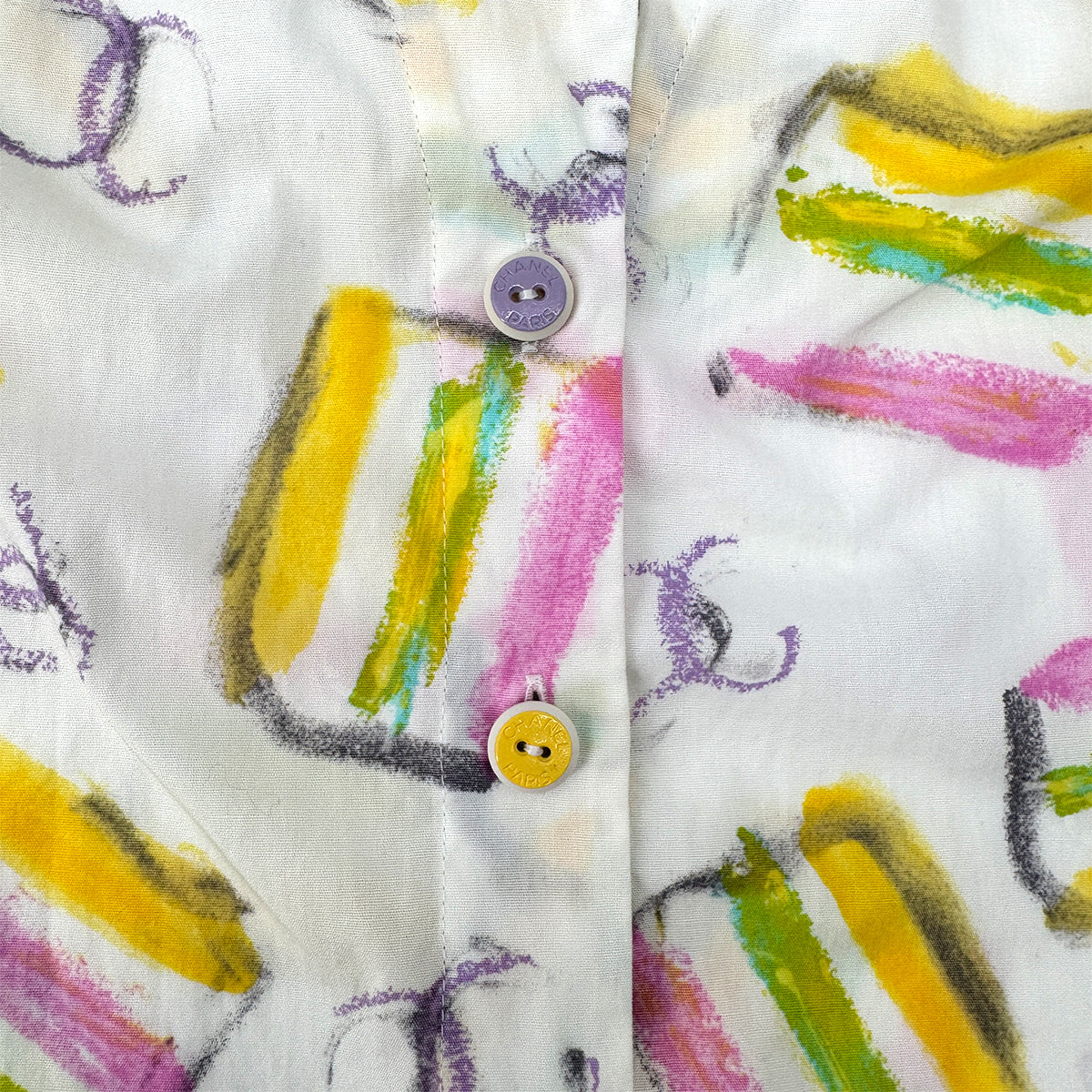 CHANEL COCO SHIRT WHITE MULTICOLOR COTTON 38 01C RTW 90299337