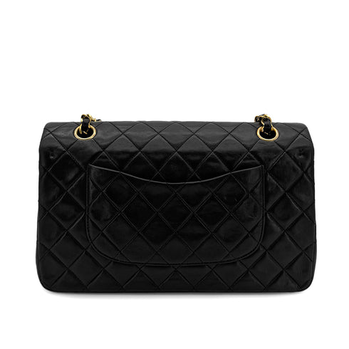 CHANEL VINTAGE CLASSIC FLAP MEDIUM CHAIN SHOULDER BAG BLACK LAMB SKIN 90299338 - PURPOSE