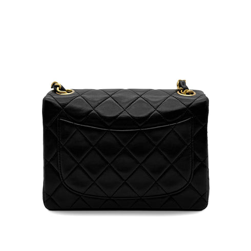 CHANEL VINTAGE MINI SQUARE 17 CHAIN SHOULDER BAG BLACK LAMB SKIN 90299340 - PURPOSE