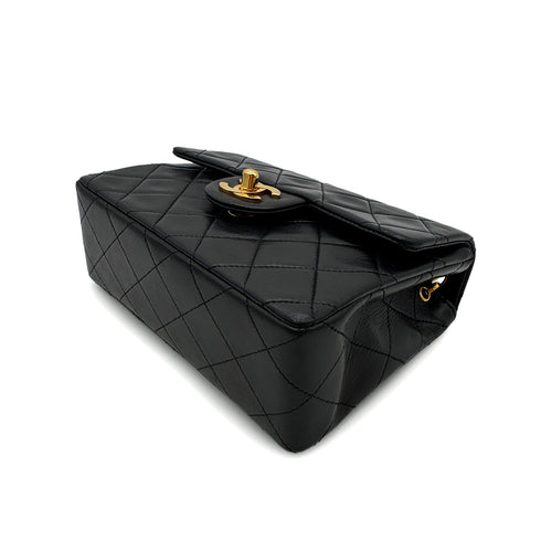CHANEL VINTAGE MINI SQUARE 17 CHAIN SHOULDER BAG BLACK LAMB SKIN 90299340 - PURPOSE