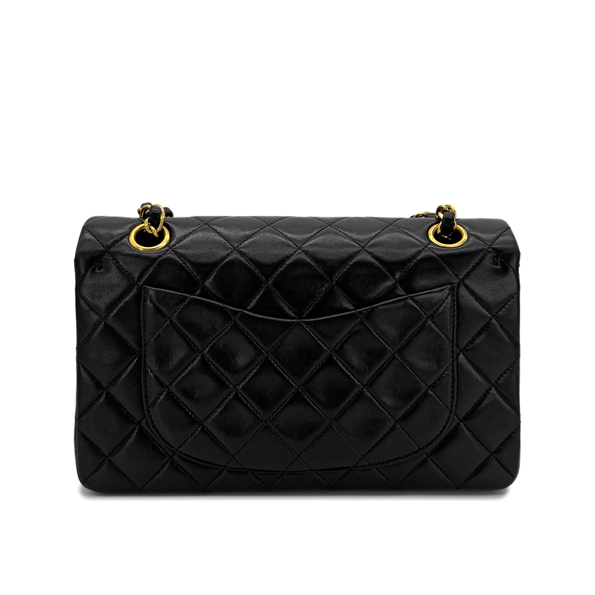 CHANEL VINTAGE CLASSIC FLAP SMALL CHAIN SHOULDER BAG BLACK LAMB SKIN 90299344