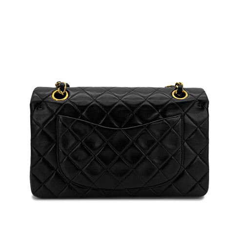 CHANEL VINTAGE CLASSIC FLAP SMALL CHAIN SHOULDER BAG BLACK LAMB SKIN 90299344 - PURPOSE