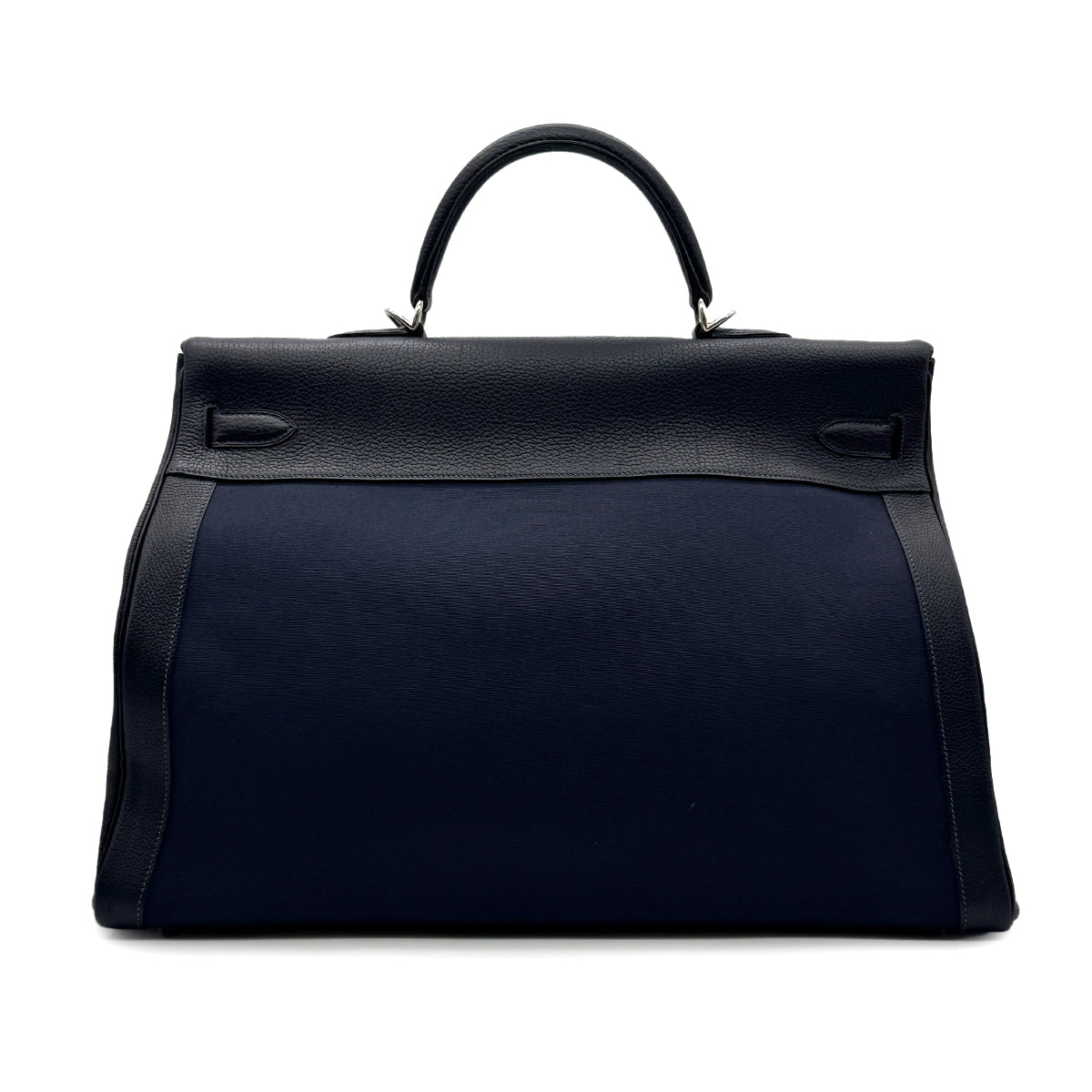 HERMES KELLY 50 RETOURNE BLUE MARINE TOGO TOILE OFFICIER HAND SHOULDER BAG □F SHW 90299345