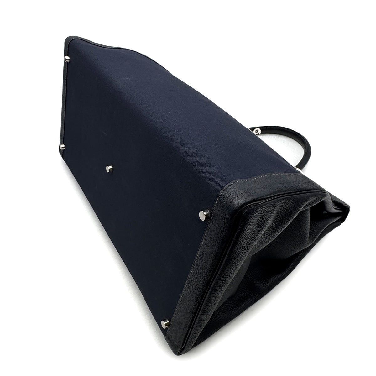 HERMES KELLY 50 RETOURNE BLUE MARINE TOGO TOILE OFFICIER HAND SHOULDER BAG □F SHW 90299345