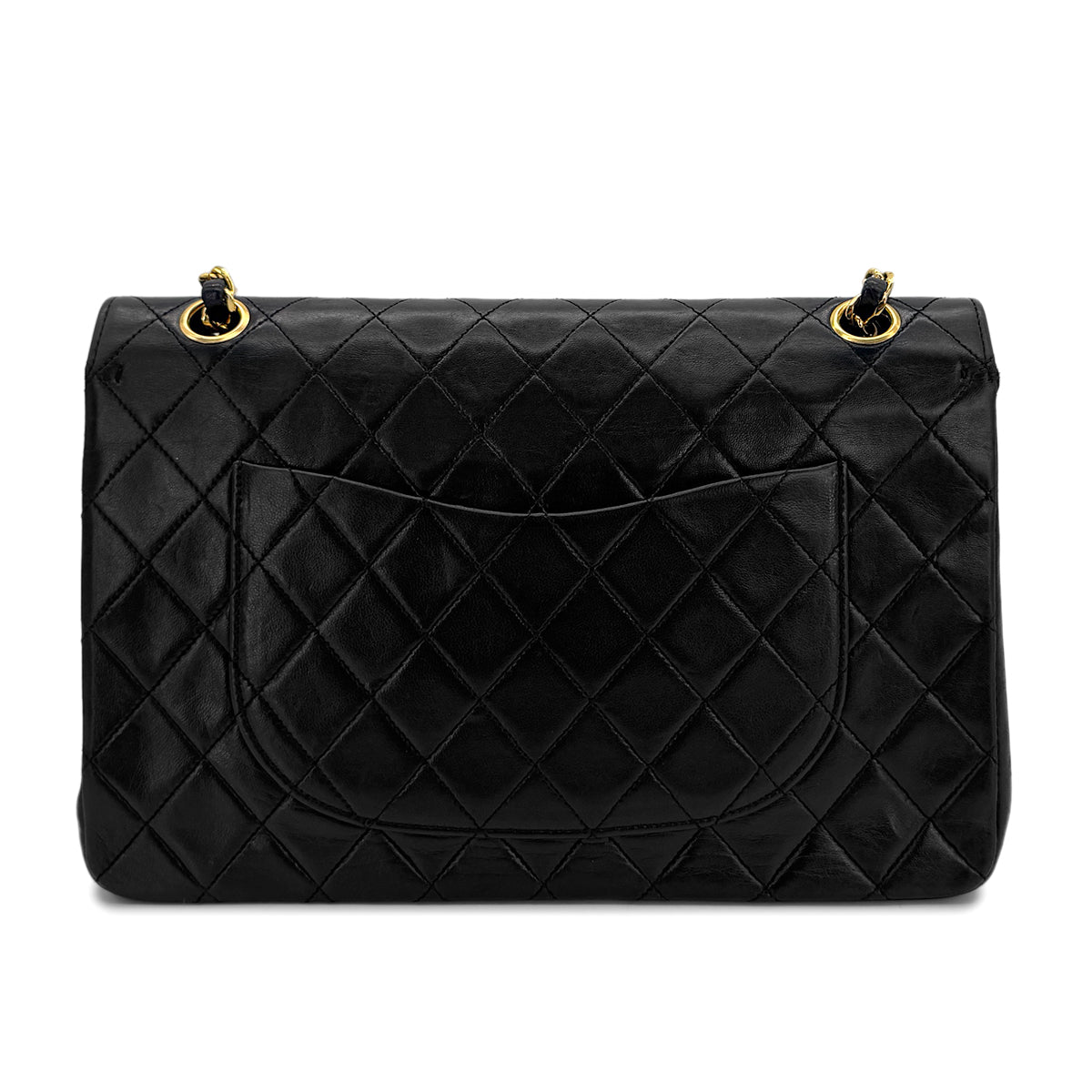 CHANEL VINTAGE MATELASSE CHAIN SHOULDER BAG BLACK LAMB SKIN 90299352