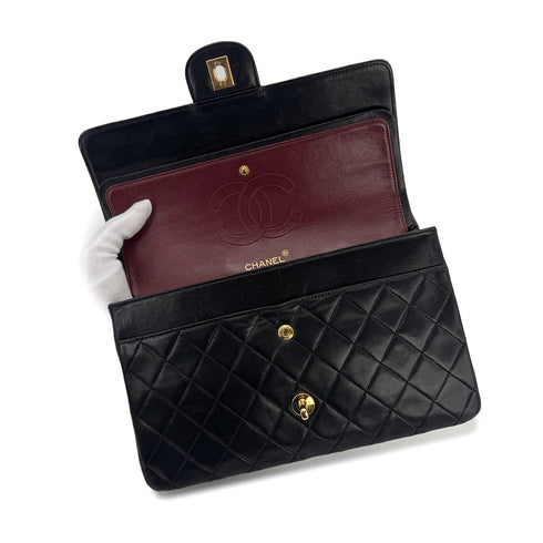 CHANEL VINTAGE MATELASSE CHAIN SHOULDER BAG BLACK LAMB SKIN 90299352 - PURPOSE