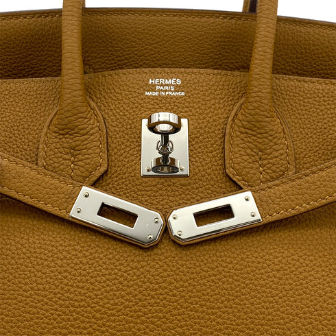 HERMES BIRKIN 25 VERSO CARAMEL LIME TOGO HAND BAG Y SHW 90299357 - PURPOSE