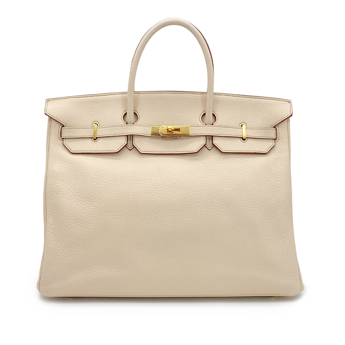 HERMES BIRKIN 40 BEIGE TYPE TAURILLON CLEMENCE HAND BAG □E GHW 90299359
