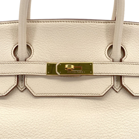 HERMES BIRKIN 40 BEIGE TYPE TAURILLON CLEMENCE HAND BAG □E GHW 90299359 - PURPOSE