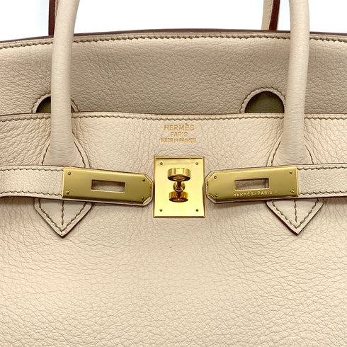 HERMES BIRKIN 40 BEIGE TYPE TAURILLON CLEMENCE HAND BAG □E GHW 90299359 - PURPOSE