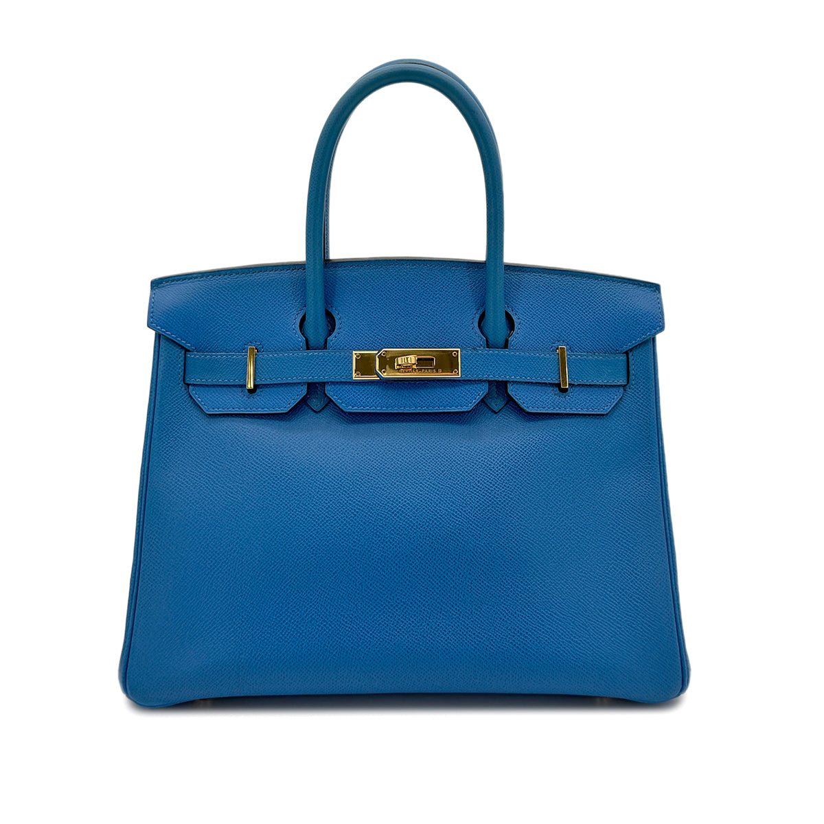 HERMES BIRKIN 30 BLUE FRANCE COUCHVEL HAND BAG 〇Z GHW 90299360
