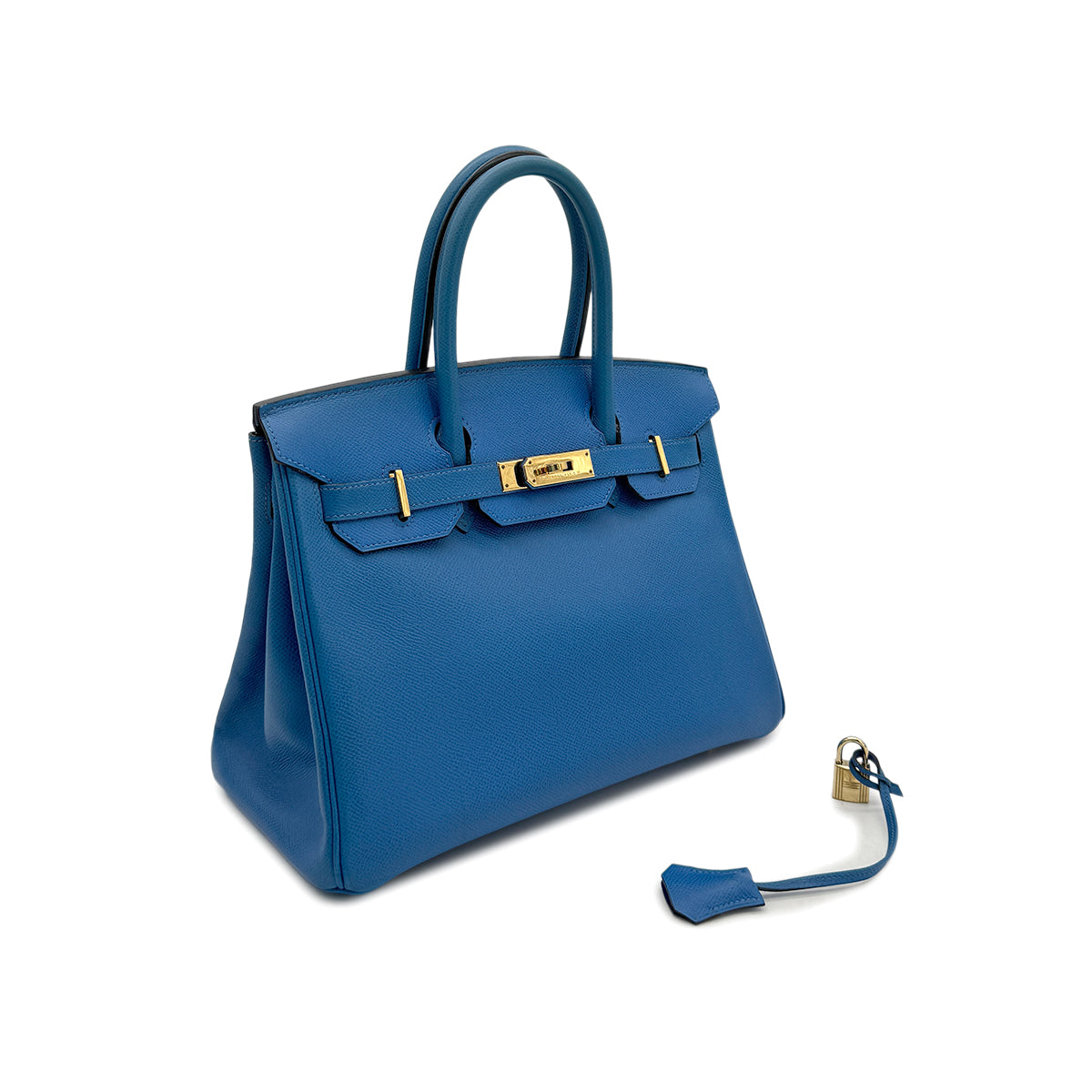 HERMES BIRKIN 30 BLUE FRANCE COUCHVEL HAND BAG 〇Z GHW 90299360