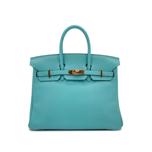 HERMES BIRKIN 25 BLUE ATOLL VEAU SWIFT HAND BAG X GHW 90299362 - PURPOSE