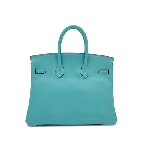 HERMES BIRKIN 25 BLUE ATOLL VEAU SWIFT HAND BAG X GHW 90299362 - PURPOSE