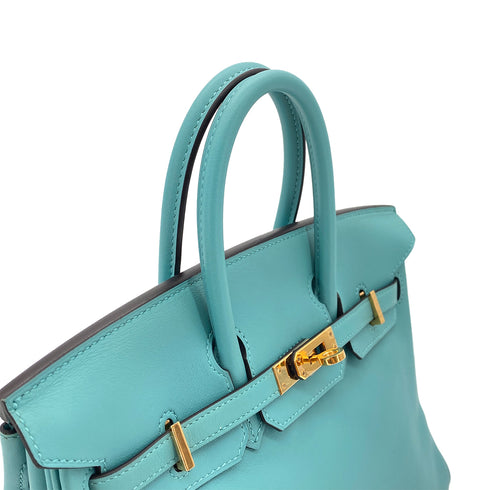 HERMES BIRKIN 25 BLUE ATOLL VEAU SWIFT HAND BAG X GHW 90299362 - PURPOSE