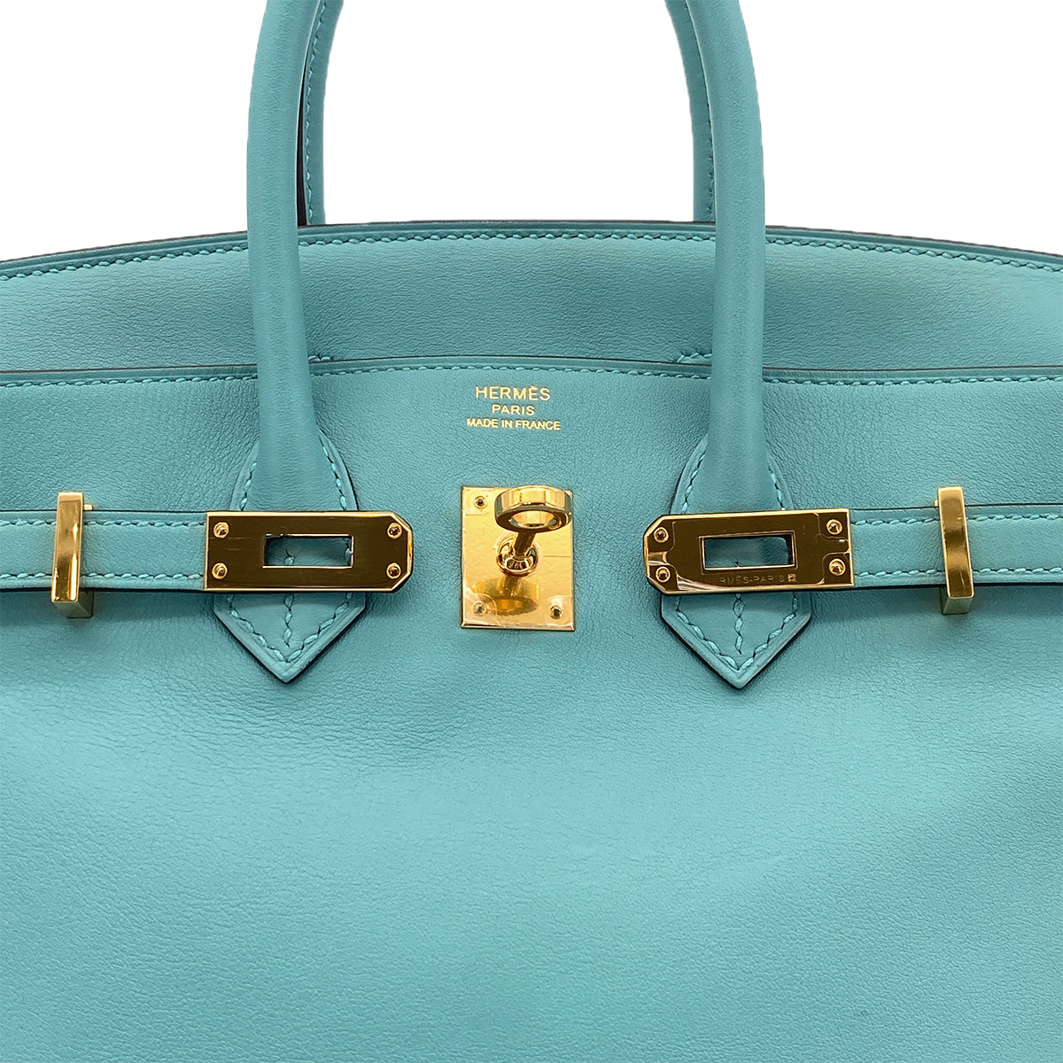HERMES BIRKIN 25 BLUE ATOLL VEAU SWIFT HAND BAG X GHW 90299362
