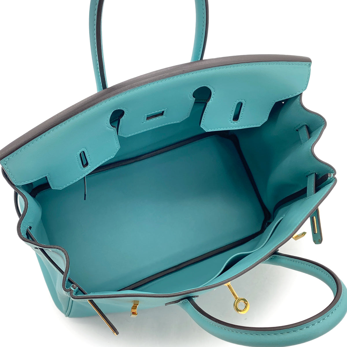 HERMES BIRKIN 25 BLUE ATOLL VEAU SWIFT HAND BAG X GHW 90299362
