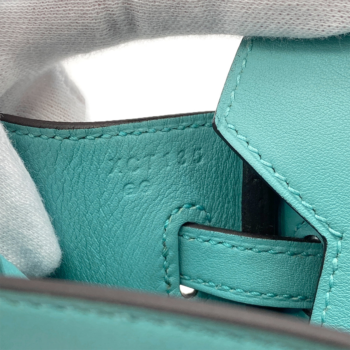 HERMES BIRKIN 25 BLUE ATOLL VEAU SWIFT HAND BAG X GHW 90299362