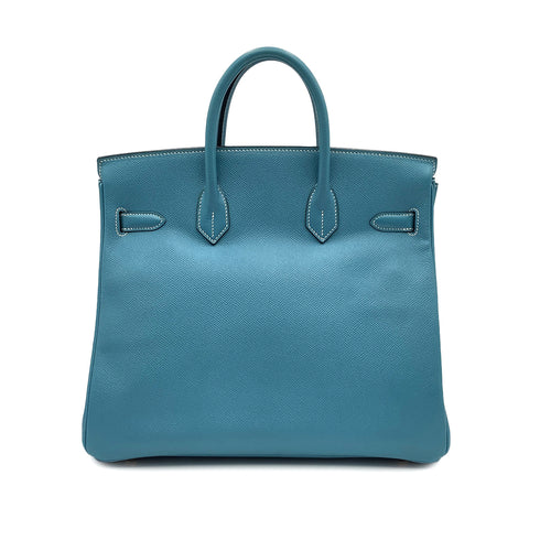HERMES HAUT A COURROIES 32 BLUE JEAN EPSOM HAND BAG □C SHW 90299364 - PURPOSE
