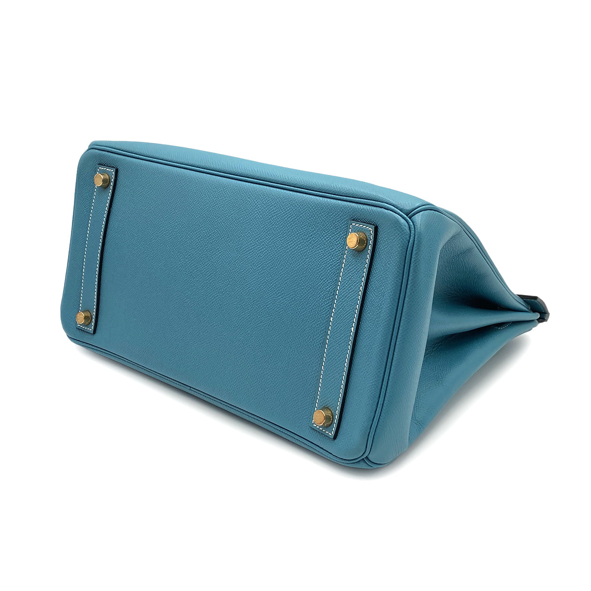 HERMES HAUT A COURROIES 32 BLUE JEAN EPSOM HAND BAG □C SHW 90299364