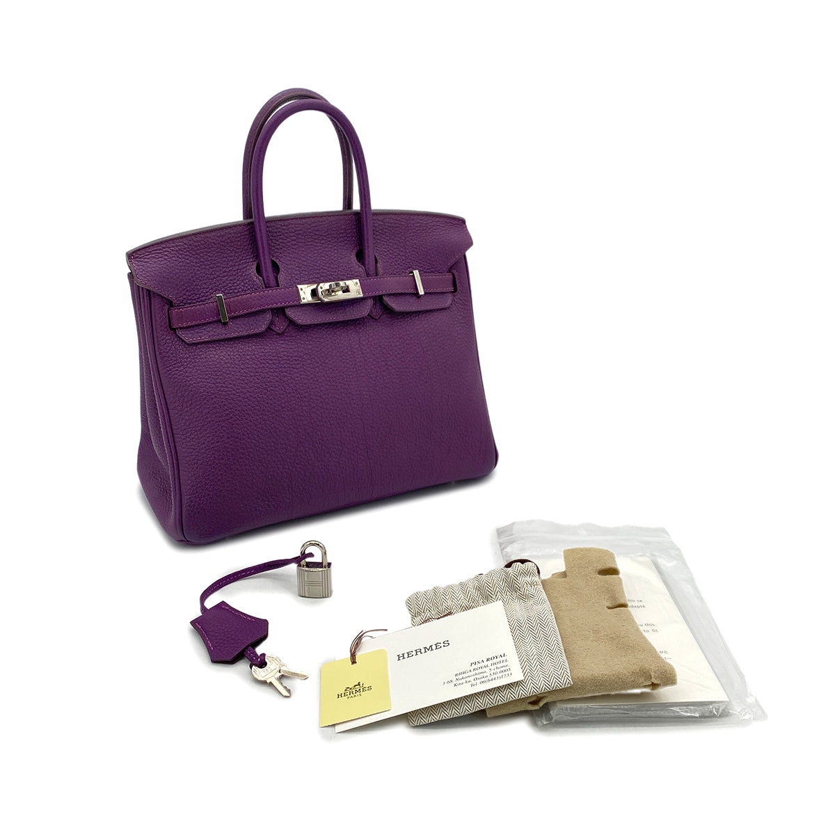 HERMES BIRKIN 25 ANEMONE TOGO HAND BAG □R SHW 90299366